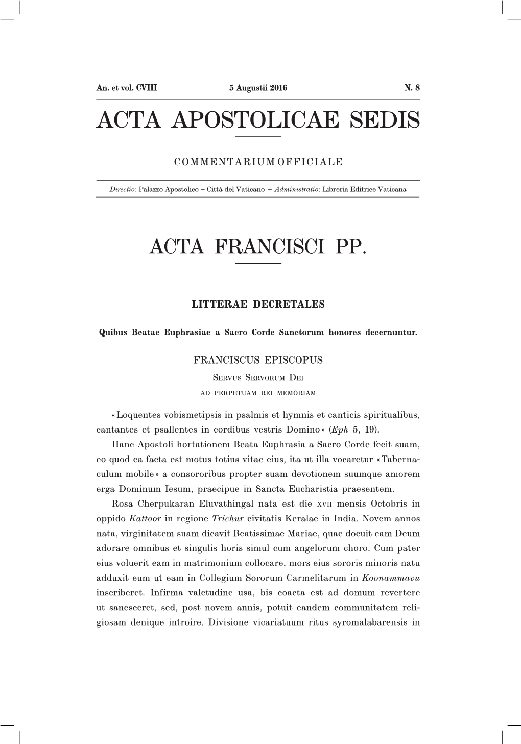 Acta Apostolicae Sedis