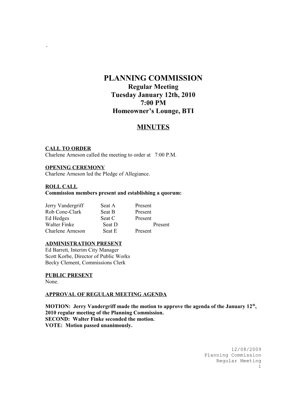 Planning & Zoning Commission