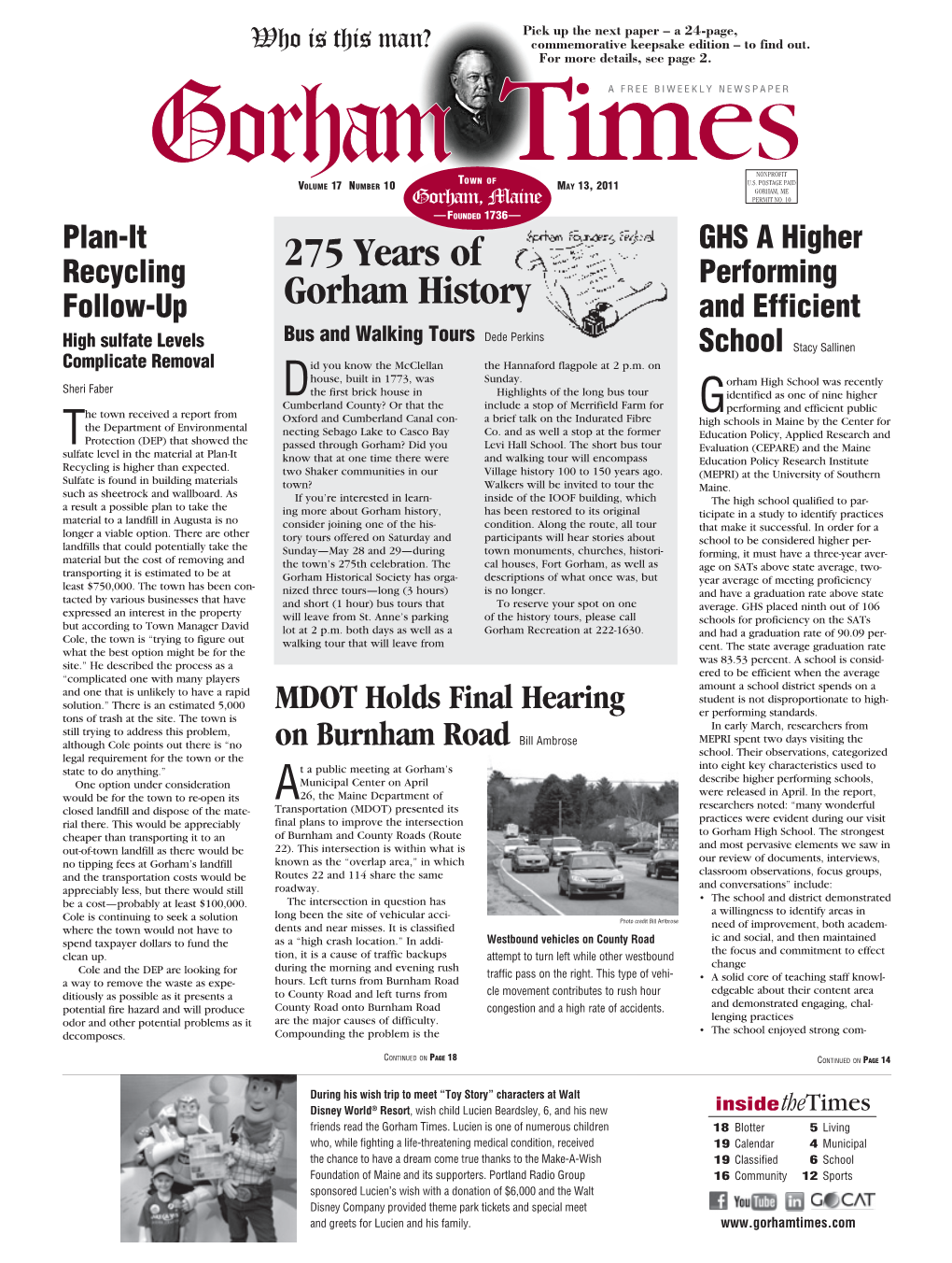 May 13, 2011 Letters to Theeditor Times Letters Must Be Less Than 300 Words, Signed with a First and Last Name, Typed Or E-Mailed and Include a Phone Number