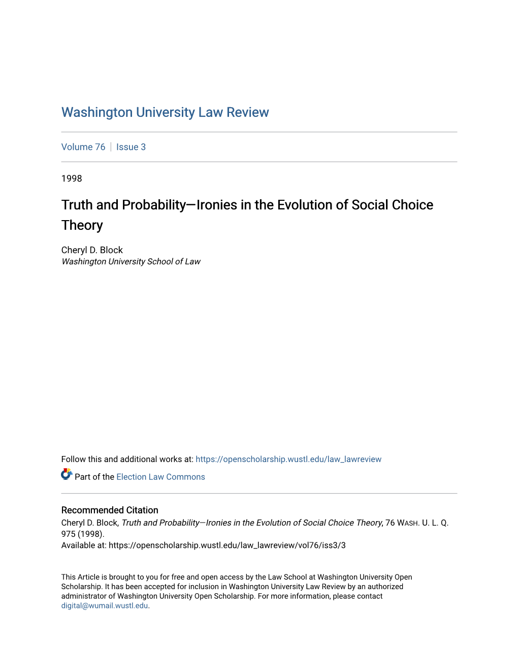 Truth and Probability—Ironies in the Evolution of Social Choice Theory