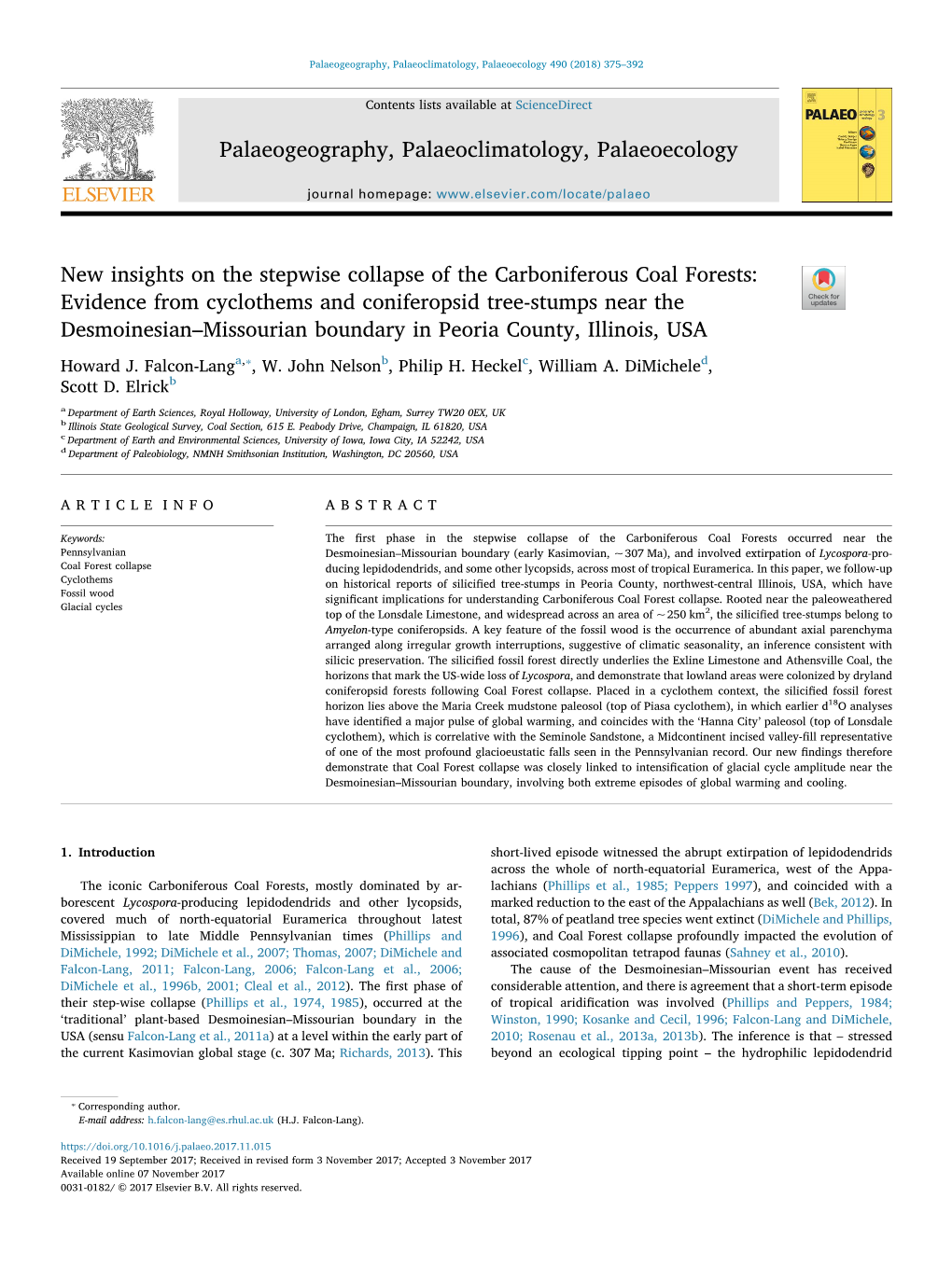 New Insights on the Stepwise Collapse of the Carboniferous Coal Forests