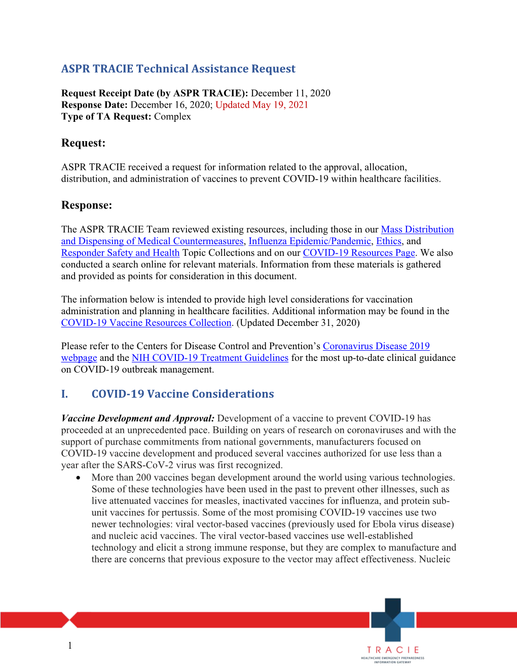 COVID-19 Vaccine Planning and Considerations