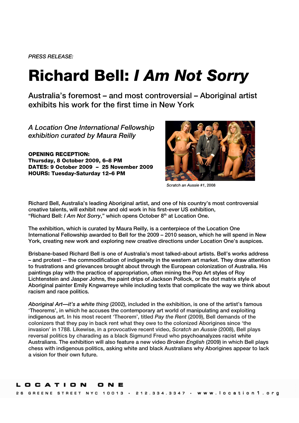 Richard Bell: I Am Not Sorry