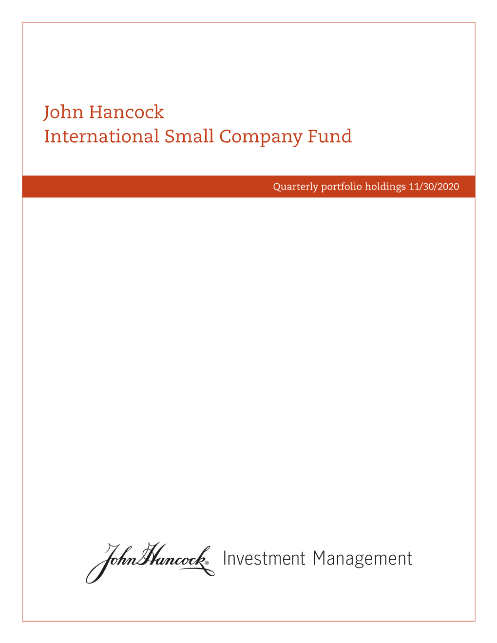 John Hancock International Small Company Fund