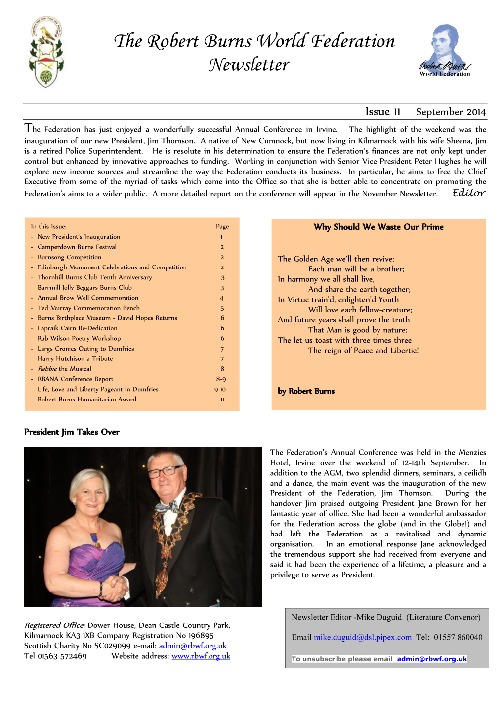 RBWF Newsletter September 2014