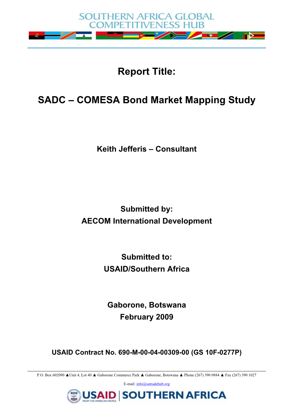 SADC – COMESA Bond Market Mapping Study