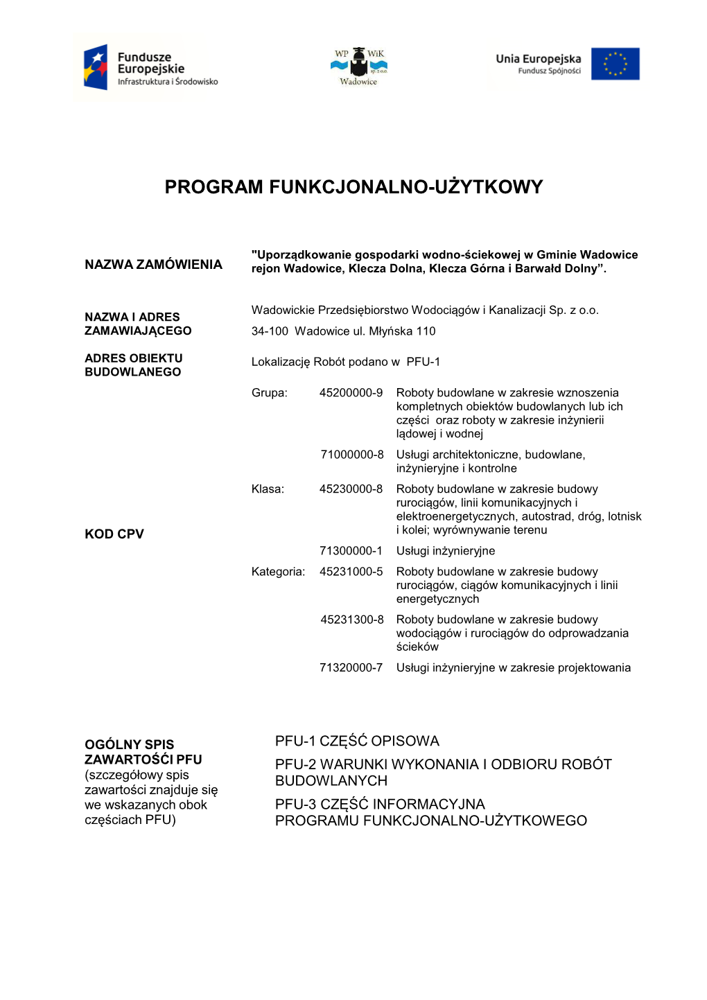 Program Funkcjonalno-Użytkowy