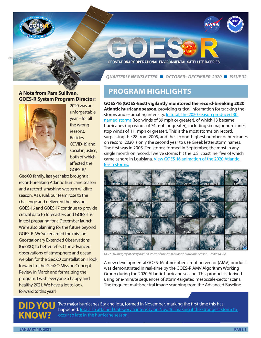 The GOES-R/Geoxo Quarterly Newsletter for October