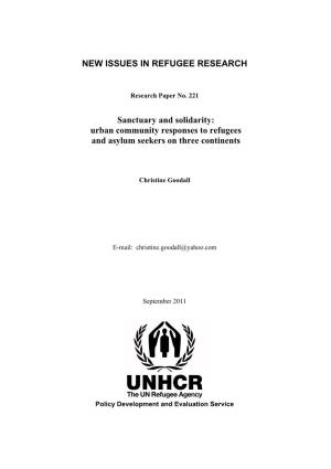 Urban Community Responses to Refugees and Asylum Seekers on Three Continents