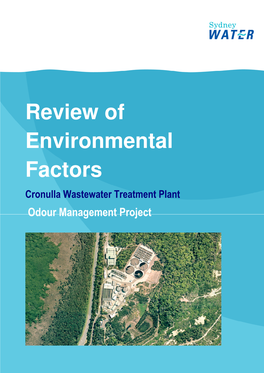 Review of Environmental Factors Cronulla Wastewater Treatment Plant Odour Management Project