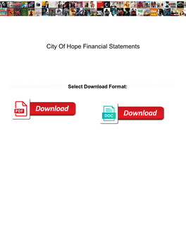 City of Hope Financial Statements