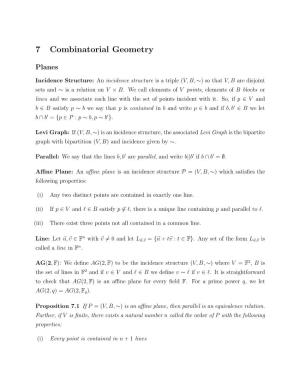 7 Combinatorial Geometry