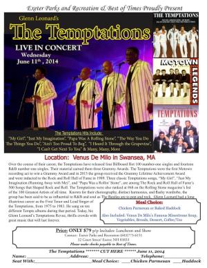 The Temptations LIVE in CONCERT Wednesday June 11Th , 2014