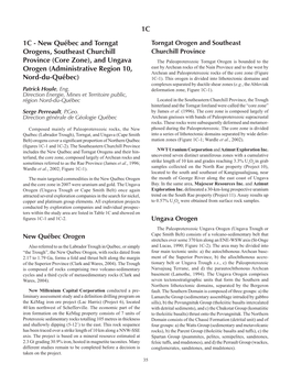 (Core Zone), and Ungava Orogen (Administrative Region 10