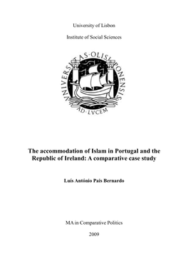 The Accommodation of Islam in Portugal and the Republic of Ireland: a Comparative Case Study