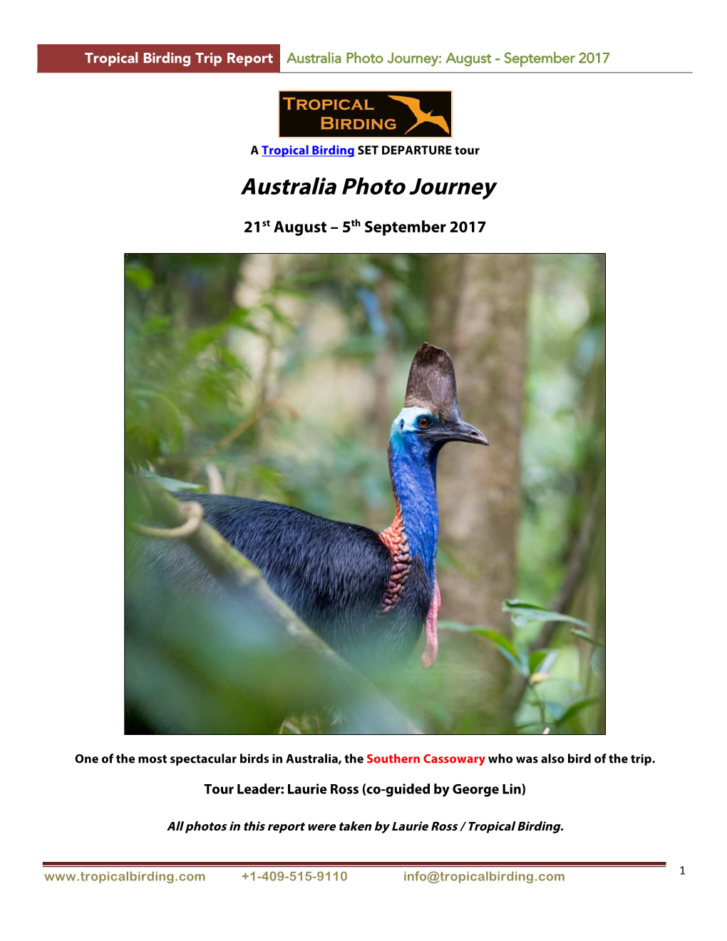 Australia Photo Journey: August - September 2017