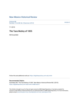 The Taos Mutiny of 1855