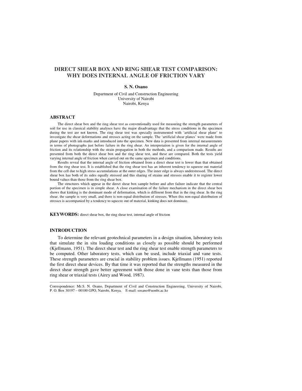 Direct Shear Box and Ring Shear Test Comparison: Why Does Internal Angle of Friction Vary