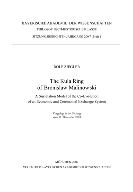 The Kula Ring of Bronislaw Malinowski