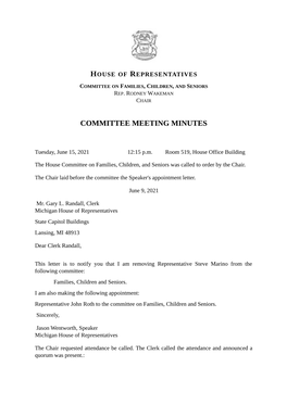 Committee Meeting Minutes