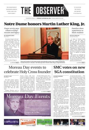 Notre Dame Honors Martin Luther King, Jr. Moreau Day Events To