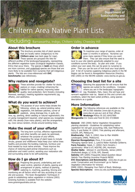 Chiltern Area Native Plant Lists