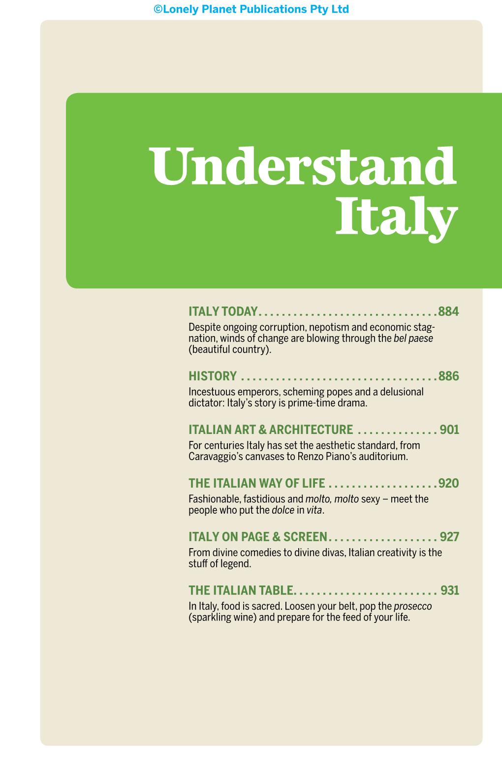 Understand Italy
