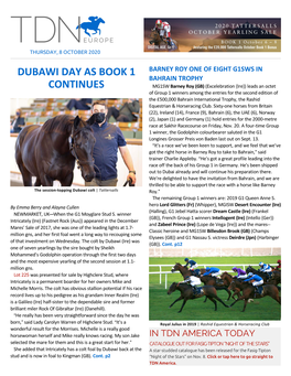DUBAWI DAY AS BOOK 1 CONTINUES Keeneland=S GII J.P