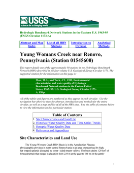 Young Womans Creek Near Renovo, Pennsylvania (Station 01545600)