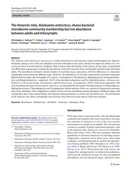 The Antarctic Mite, Alaskozetes Antarcticus, Shares Bacterial Microbiome Community Membership but Not Abundance Between Adults and Tritonymphs