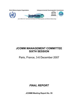 JCOMM MANAGEMENT COMMITTEE SIXTH SESSION Paris, France, 3-6