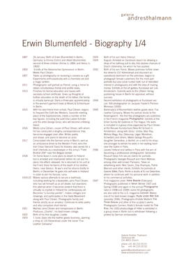 Erwin Blumenfeld - Biography 1/4