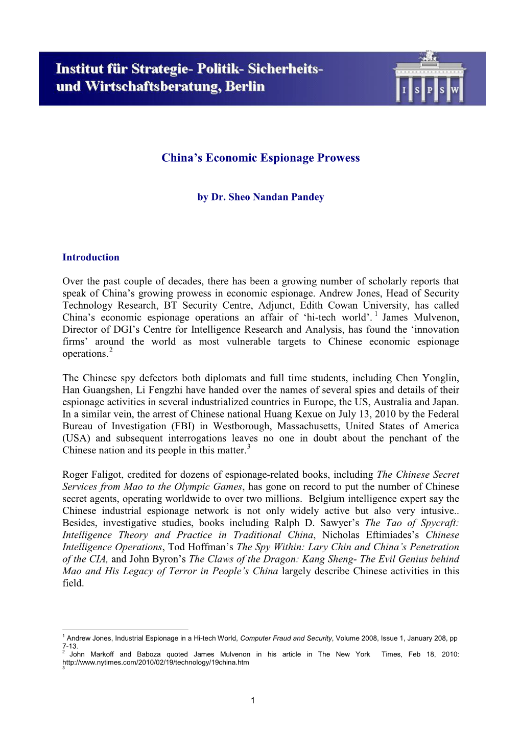 China's Economic Espionage Prowess