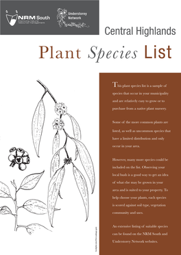 Central Highlands Plant Species List