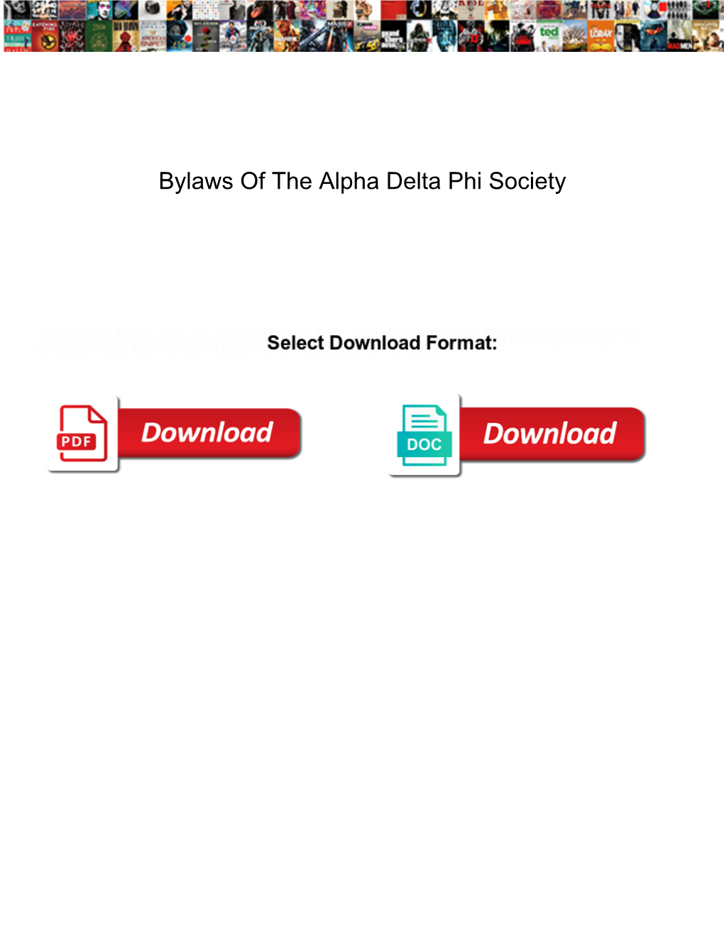 Bylaws of the Alpha Delta Phi Society