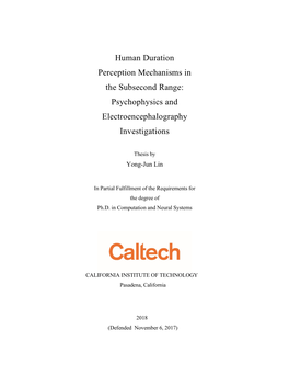 Human Duration Perception Mechanisms in the Subsecond Range: Psychophysics and Electroencephalography