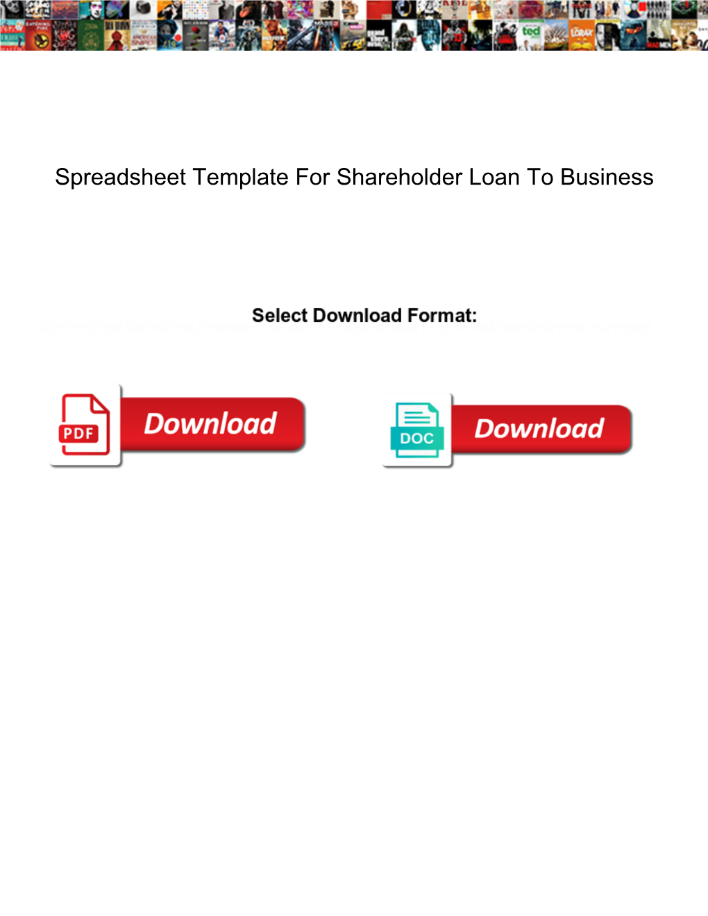 Spreadsheet Template for Shareholder Loan to Business