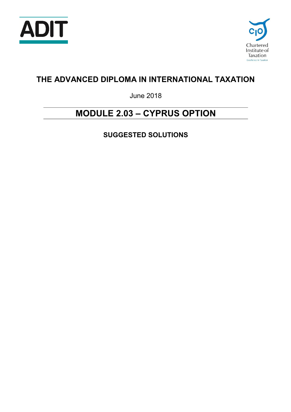 Module 2.03 – Cyprus Option