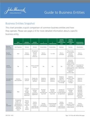 Guide to Business Entities