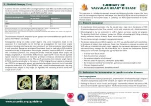 Summary of Valvular Heart Disease