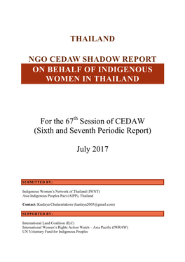 Thailand Ngo Cedaw Shadow Report