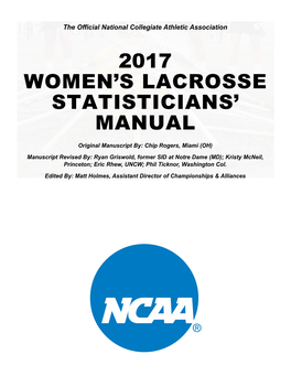 2017 Women's Lacrosse Statisticians' Manual