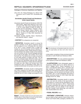 REPTILIA: SQUAMATA: SPHAERODACTYLIDAE Gonatodes Daudini