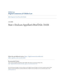 State V. Erickson Appellant's Brief Dckt. 35436