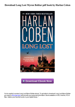 Download Long Lost Myron Bolitar Pdf Book by Harlan Coben