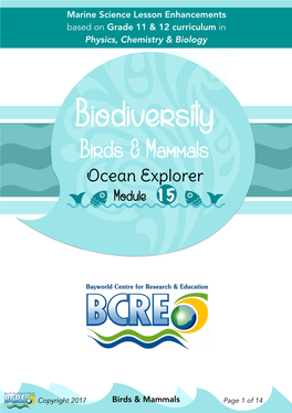 Biodiversity Birds & Mammals Ocean Explorer Module 15