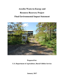 Arecibo Waste to Energy and Resource Recovery Project FEIS
