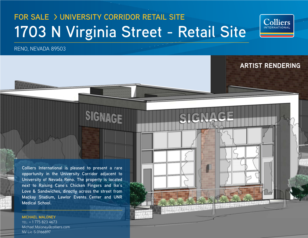 RETAIL SITE 1703 N Virginia Street - Retail Site RENO, NEVADA 89503