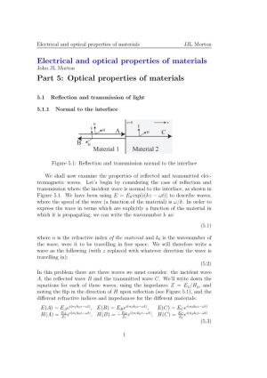 Optical Properties of Materials JJL Morton