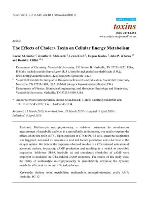 The Effects of Cholera Toxin on Cellular Energy Metabolism